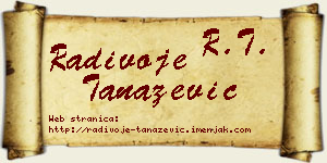 Radivoje Tanazević vizit kartica